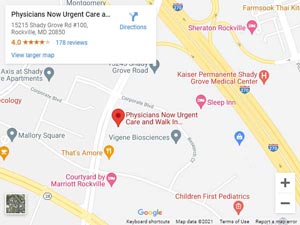 Get Directions to Physicians Now Urgent Care in Rockville, MD