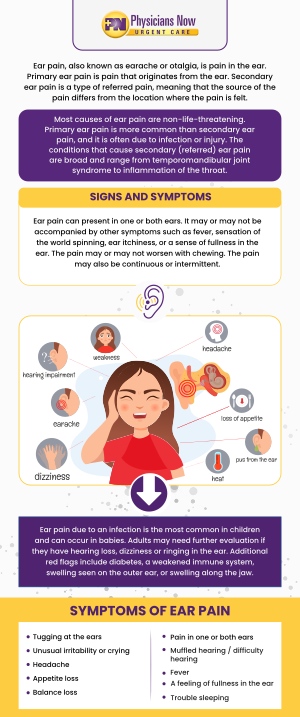 Are you experiencing the pain and discomfort that comes with earaches and ear infections? Physicians Now Urgent Care and Walk-In Clinic has treatment options available to help you get back to being you in no time. Contact us today for more information or schedule an appointment online. We are conveniently located at 15215 Shady Grove Road, Suite 100, Rockville, MD 20850. Are you experiencing the pain and discomfort that comes with earaches and ear infections? Physicians Now Urgent Care and Walk-In Clinic has treatment options available to help you get back to being you in no time. Contact us today for more information or schedule an appointment online. We are conveniently located at 15215 Shady Grove Road, Suite 100, Rockville, MD 20850.