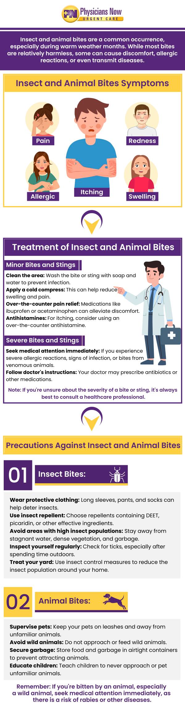 Animal bites rarely are life-threatening, but if they become infected, you can develop serious medical problems. Walk in or visit Physicians Now Urgent Care and Walk-In Clinic now if you need to be treated for animal bites. Contact us today for more information. Our urgent care is conveniently located at 15215 Shady Grove Rd., Suite 100, Rockville, MD 20850. Animal bites rarely are life-threatening, but if they become infected, you can develop serious medical problems. Walk in or visit Physicians Now Urgent Care and Walk-In Clinic now if you need to be treated for animal bites. Contact us today for more information. Our urgent care is conveniently located at 15215 Shady Grove Rd., Suite 100, Rockville, MD 20850.