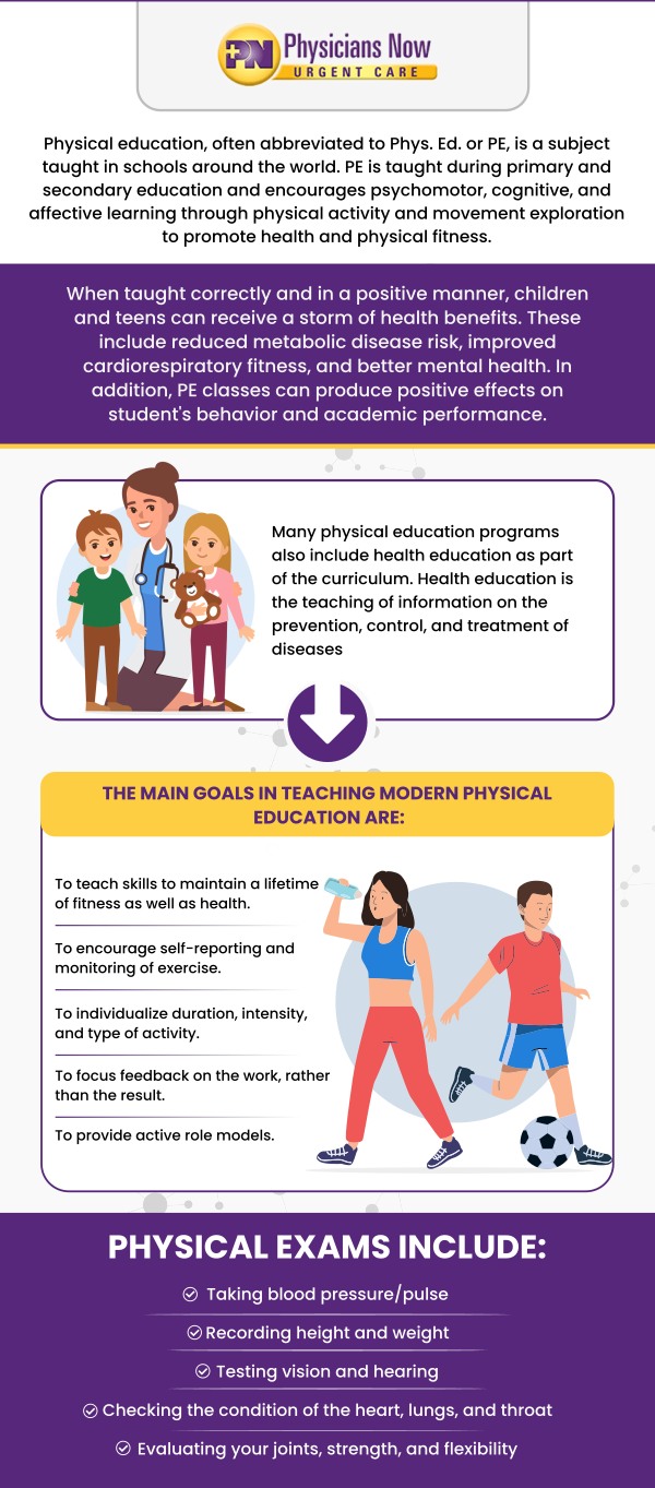 If your child needs a physical exam in order to participate in sports, we can help you out! At Physicians Now Urgent Care, we provide medical care for children under the age of 18 including sports physical exams. Contact us for more information or schedule an appointment online. We are conveniently located at 15215 Shady Grove Road, Suite 100, Rockville, MD 20850. If your child needs a physical exam in order to participate in sports, we can help you out! At Physicians Now Urgent Care, we provide medical care for children under the age of 18 including sports physical exams. Contact us for more information or schedule an appointment online. We are conveniently located at 15215 Shady Grove Road, Suite 100, Rockville, MD 20850.